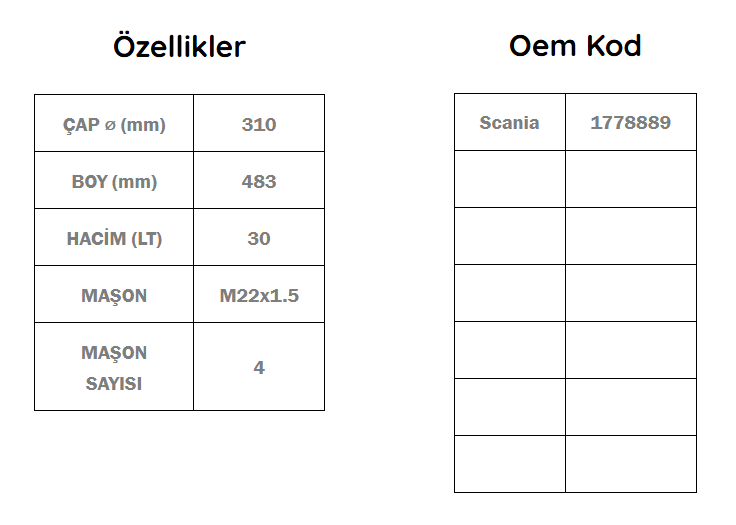 30 Lt Hava Tankı / Scanıa / 1778889