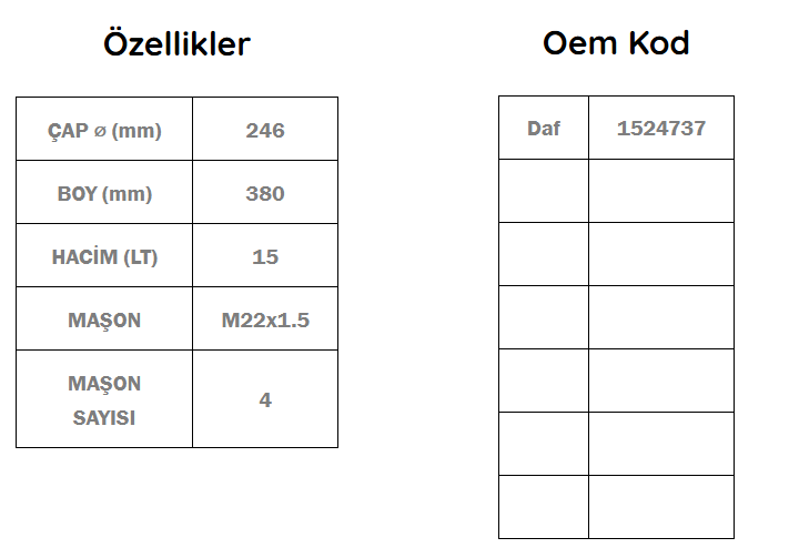 15 Lt Hava Tankı / Daf / 1524737